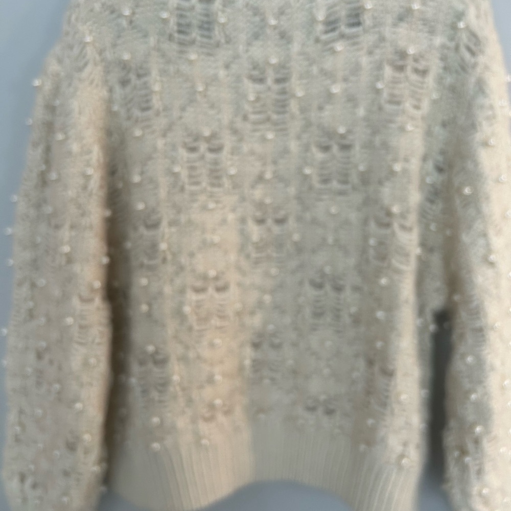 Zara Cream Sweater with Pearl Accents - Picture 5 of 5